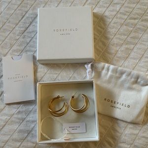 Rosefield Triple Hoop Gold Earrings